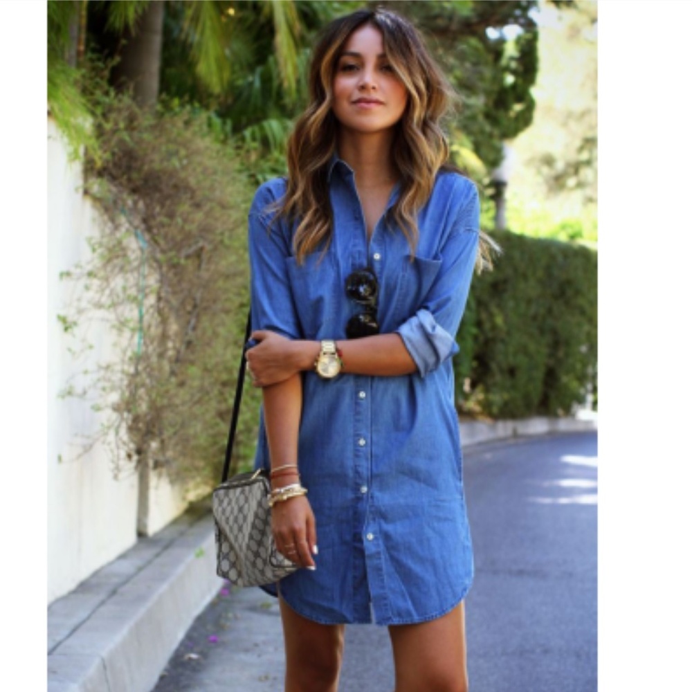Denim Blue Mini Shirt Dress